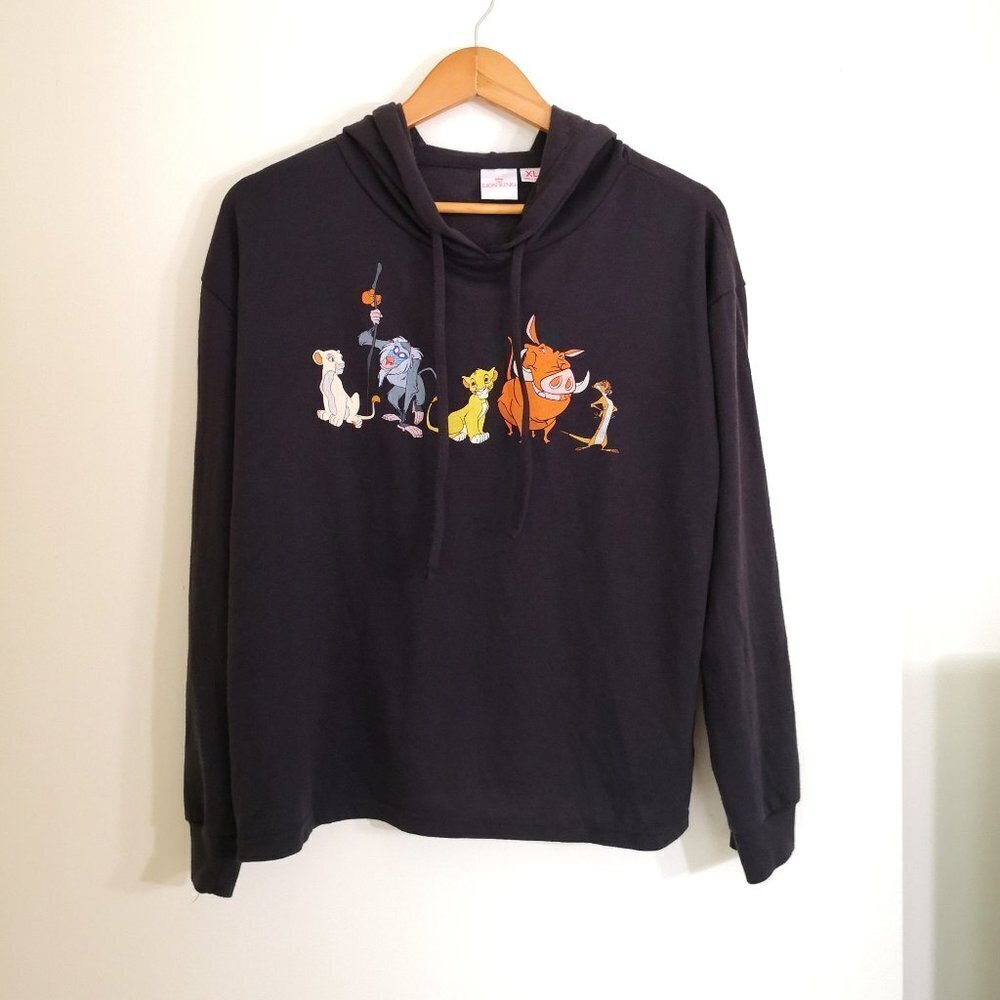 NEWDisney The Lion King Hoodie Women's Sweatshirt Soft Long Sleeve Black Size XL